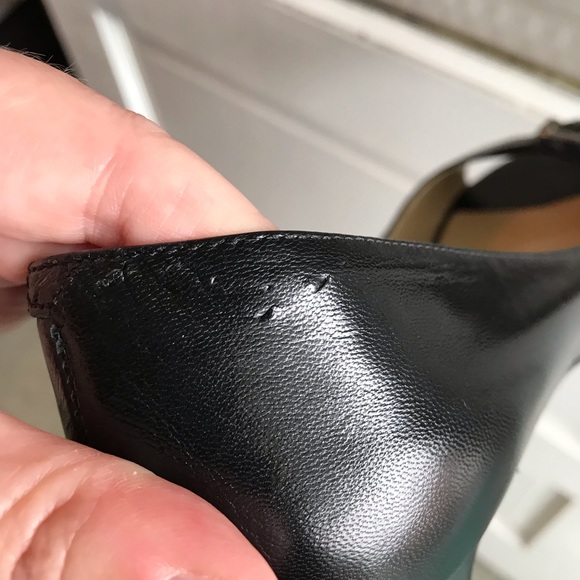 Lauren Ralph Lauren black open toe leather heels 9 - Picture 16 of 16